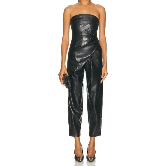 Isabel Marant Leather Trousers Jumpsuit France made Black Size 1 A001292 - Picture 1 of 11
